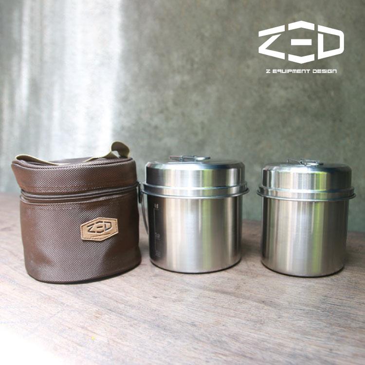 ZED 戶外不鏽鋼鍋具組12 ZBACK0302 / 城市綠洲 (304不銹鋼、兩鍋兩蓋、附贈收納袋)