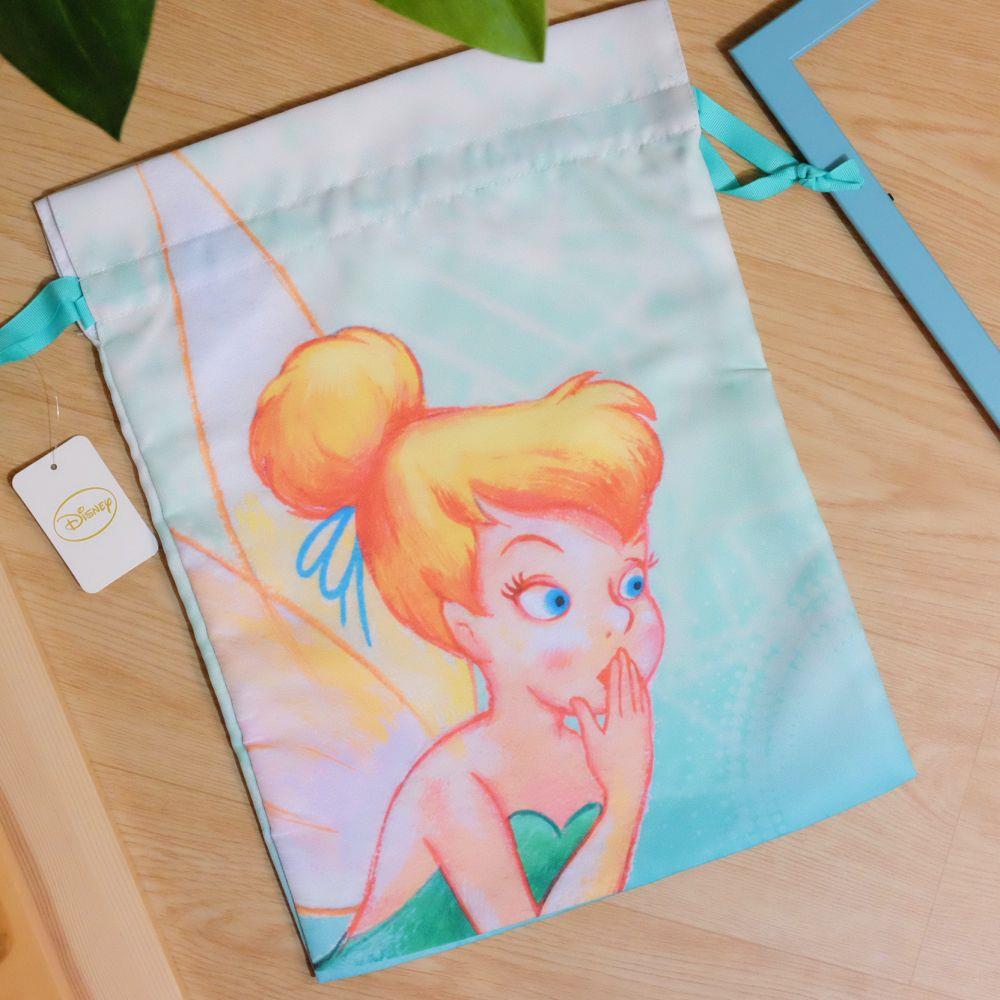 《迪士尼Disney》🇯🇵日本商品 小叮鈴大束口收納袋 旅行收納 Tinker Bell 小飛俠