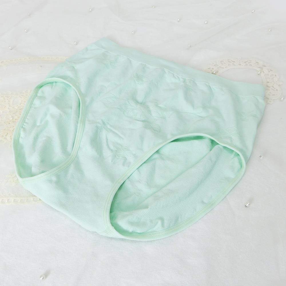 女內褲  (超加大)台灣製高腰透氣舒適無縫內褲(孕婦、媽媽褲)_綠色