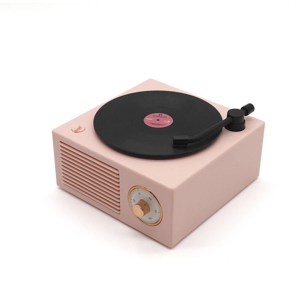 【耳機狗】 唱盤造型無線藍芽喇叭/粉紅
