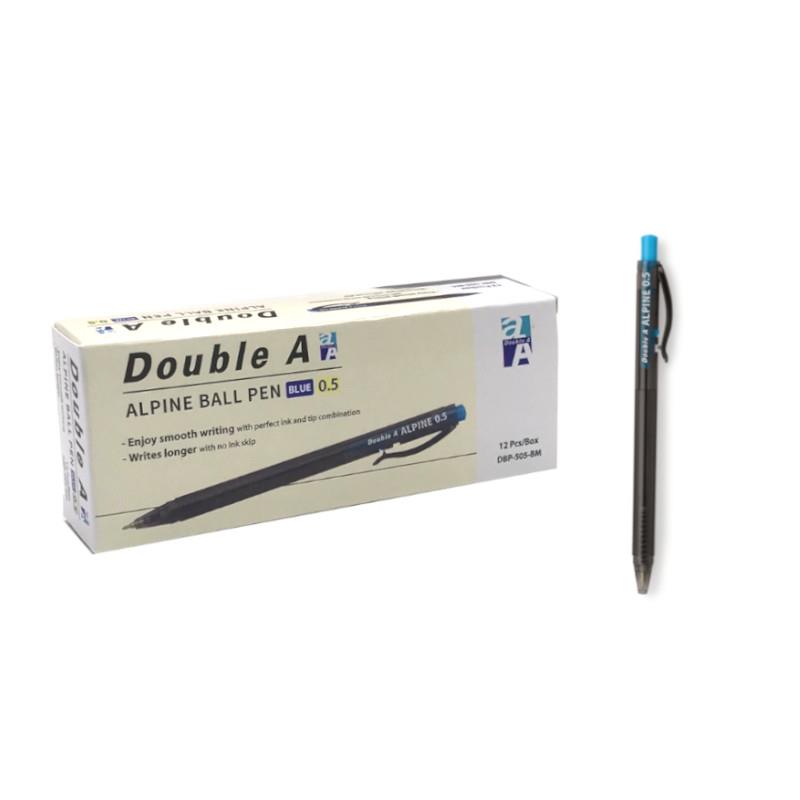 (第2件0元)DOUBLE A Alpine 按壓式原子筆-藍(12支/盒)(※下單請選購2件)