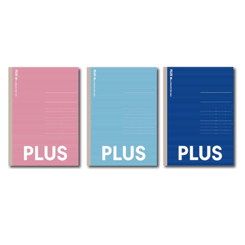 PLUS 橫線筆記本B5(8mm)-藍/淡藍/粉紅