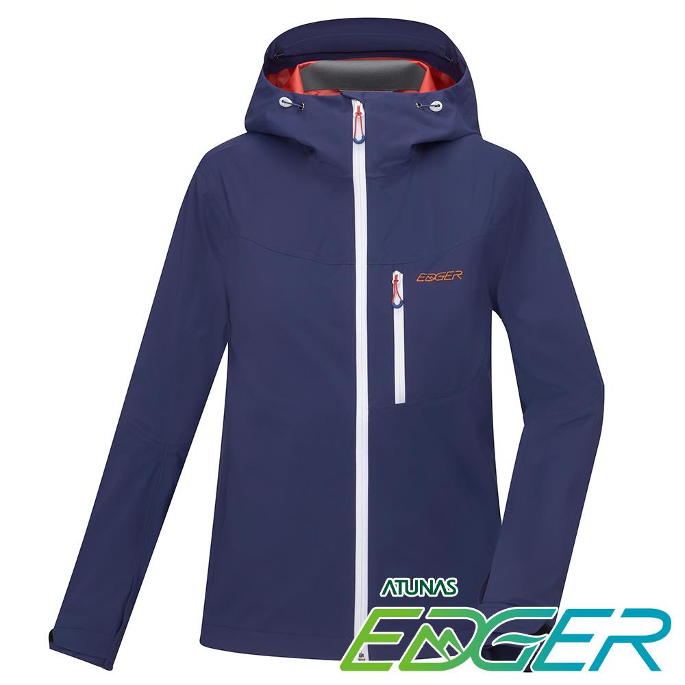 【EDGER】女款3L彈性防水外套/機能外套(A1GAFF02W寶藍/專業登山/專業衝鋒衣/防風雨)