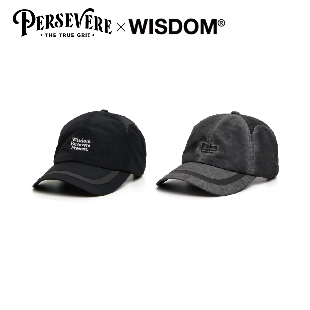 PERSEVERE X WISDOM® 聯名款拼接棒球帽 黑/水洗灰 Loomed Echoes 