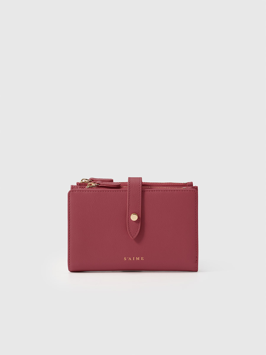 ■S'AIME■真皮撞色滾邊對折中夾 本革コントラスト財布/送料込 台湾 S´AIME 本革 コントラストパイピング 折りたたみ財布 財布