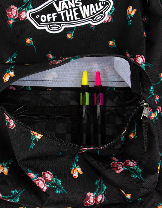 vans satin floral backpack