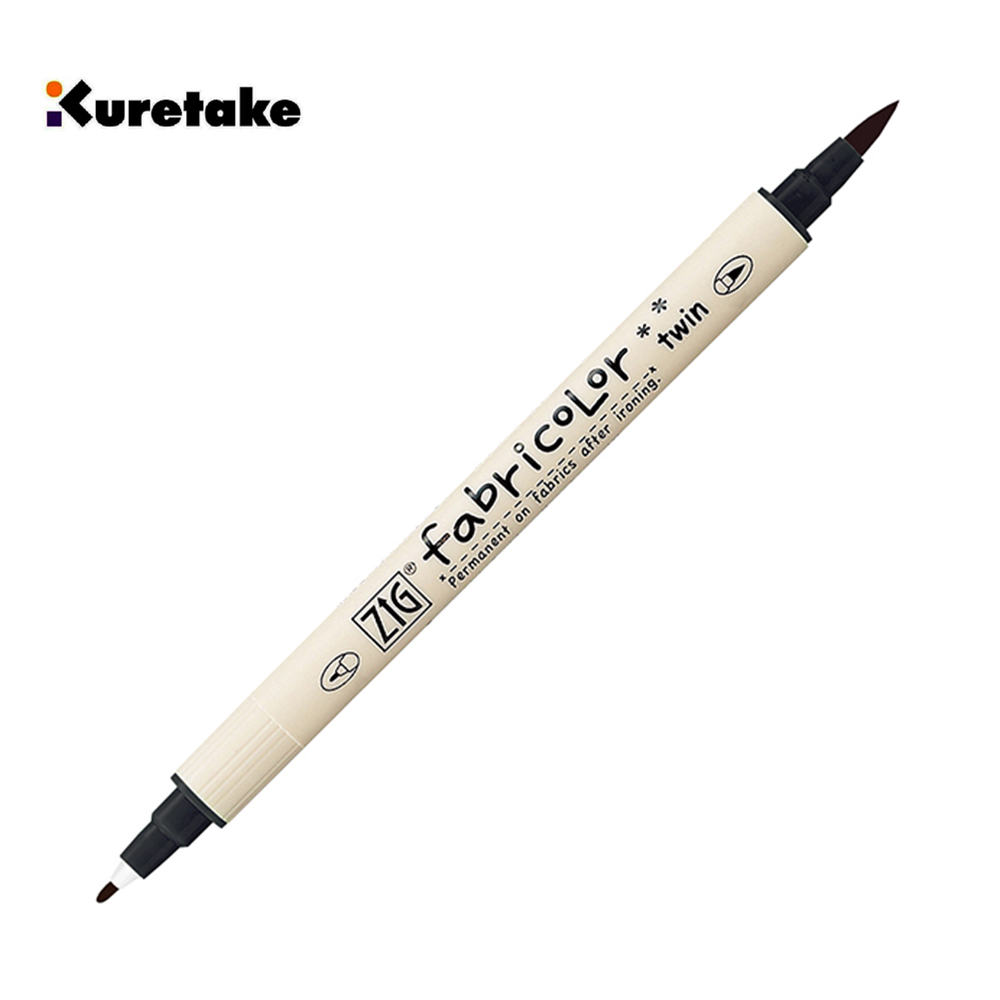 Kuretake 日本吳竹】ZIG 雙頭布料彩繪筆黑色(TC-4000-010)
