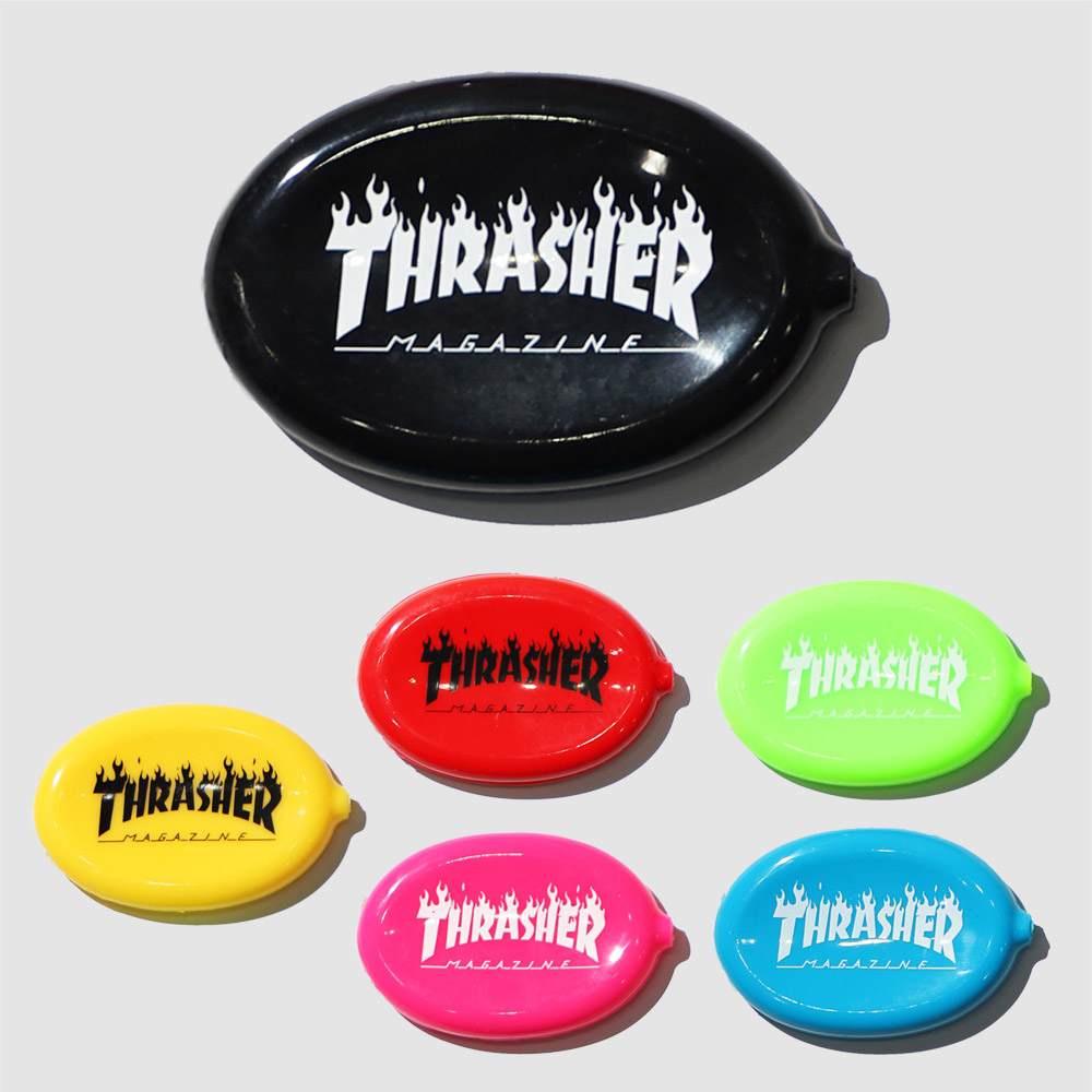 THRASHER】FLAME COIN POUCH - 火焰LOGO 零錢包橡膠| 熱銷推薦| QUEST SHOP