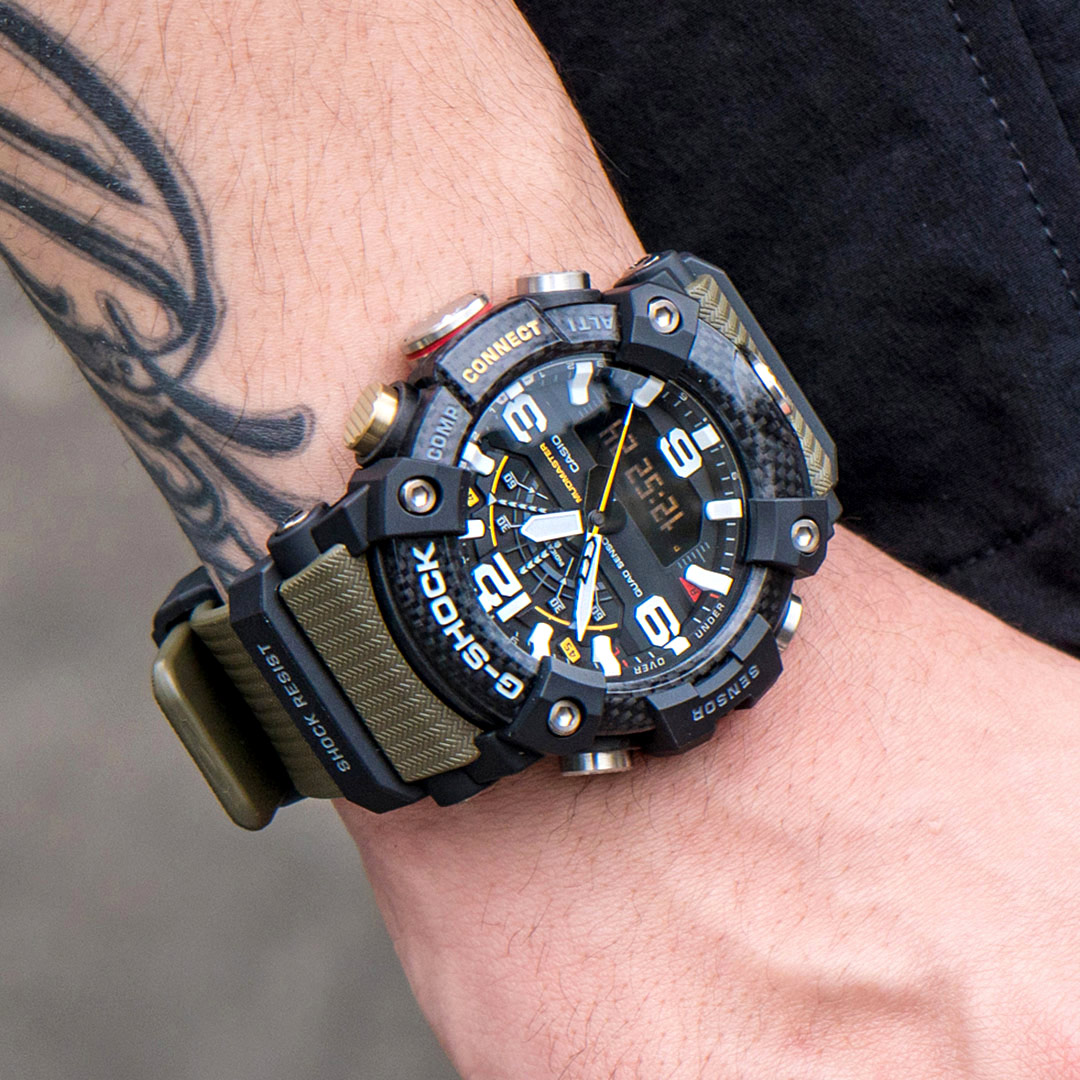 G-SHOCK MUDMASTER 泥人錶GG-B100-1A3 挑戰陸地碳纖維多功能藍牙橡膠腕