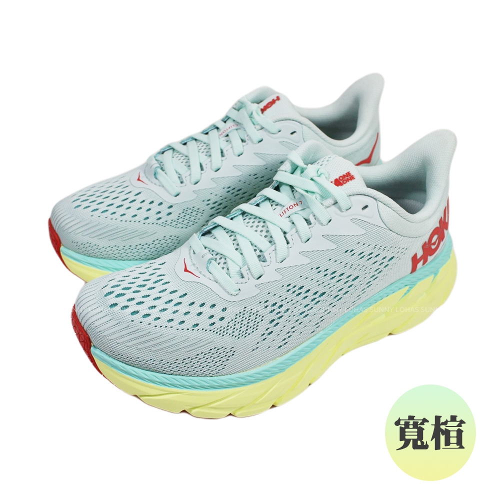 BZ) Hoka One One女鞋Clifton 7超緩震慢跑鞋寬楦運動鞋HO1110535MMHC水