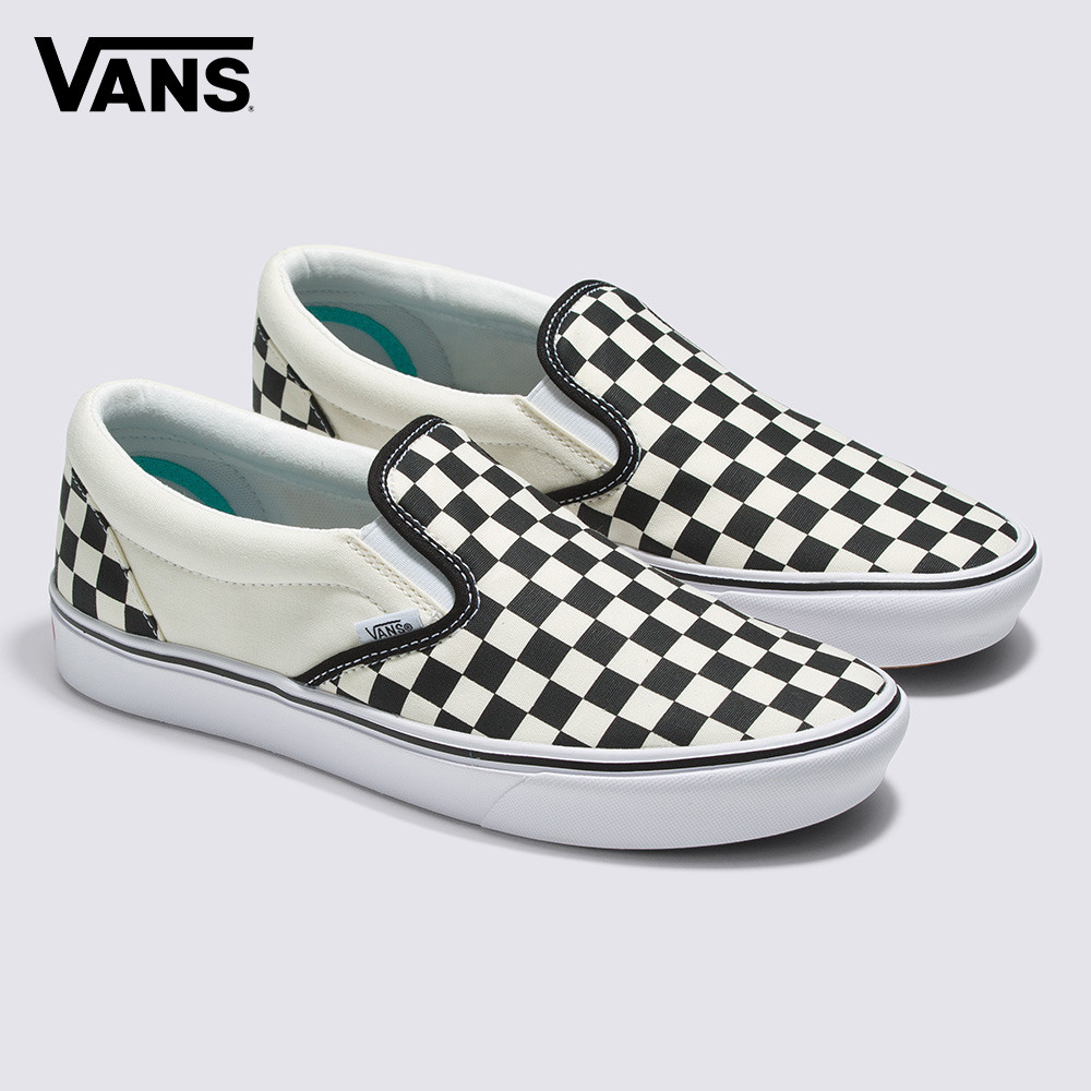 Vans ComfyCush Slip-On 男女款黑白棋盤格滑板鞋