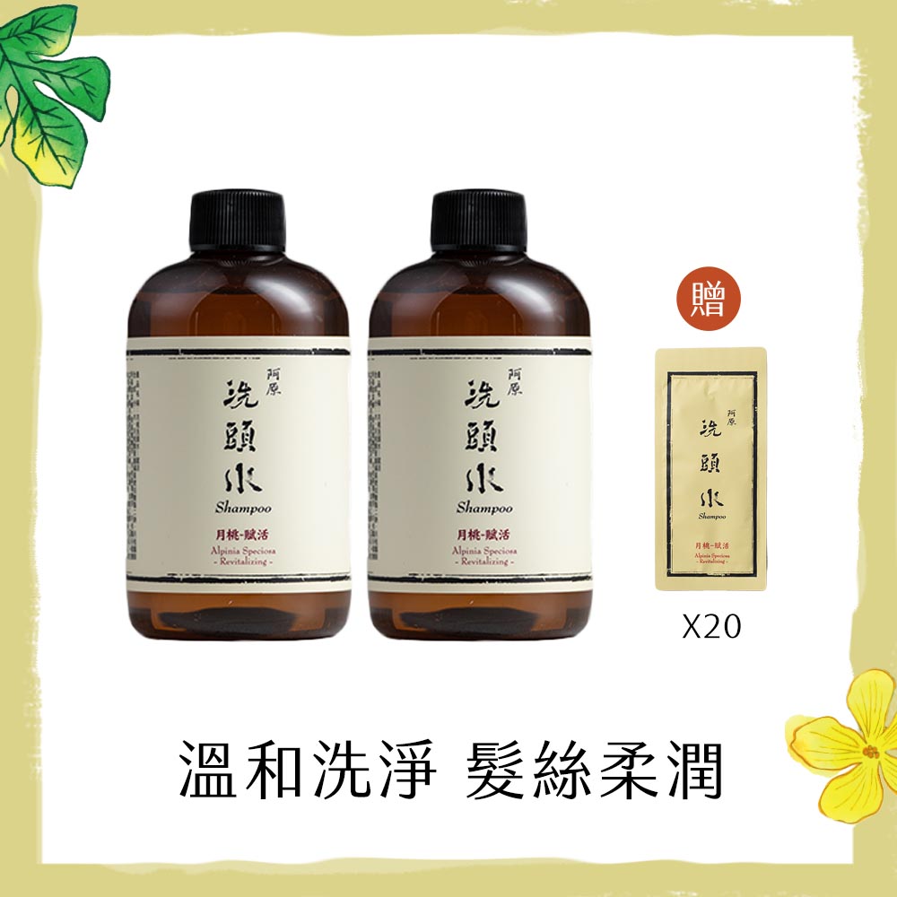 官網ｘ門市同步】月桃洗頭水250mLｘ2入＋贈旅行版8mLｘ20包（買500mL送160mL）（54折） - 阿原YUAN