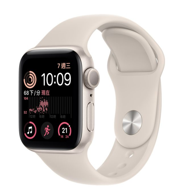 【Apple】Apple Watch SE(2代)/40mm/GPS 星光色鋁金屬錶殼，星光