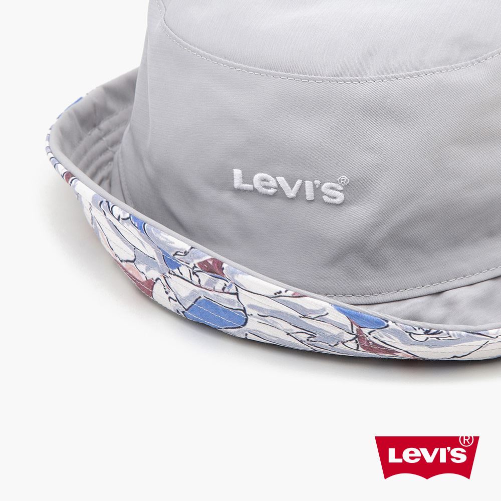 Levis 男女同款雙面用漁夫帽/ 精工立體刺繡Logo / 花卉畫人氣新品| 熱
