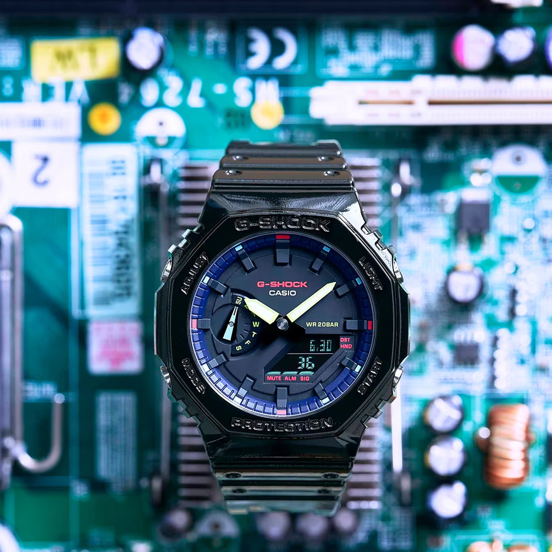 農家橡樹人氣話題新作! G-SHOCK GA-2100RGB-1A 小精靈八角錶殼耐衝擊