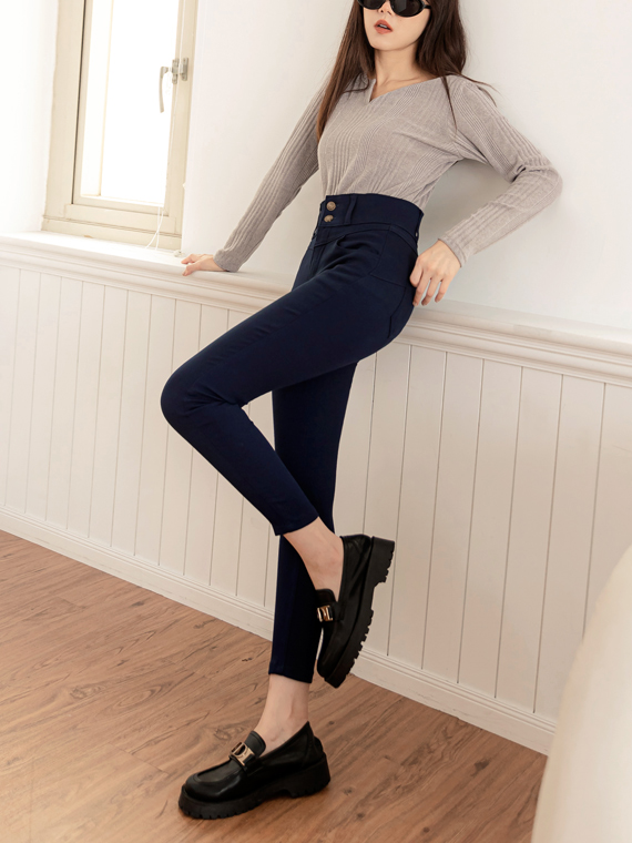 Skinny 高腰彈性褲管微磨超修腳牛仔褲, jeans/ PT8298
