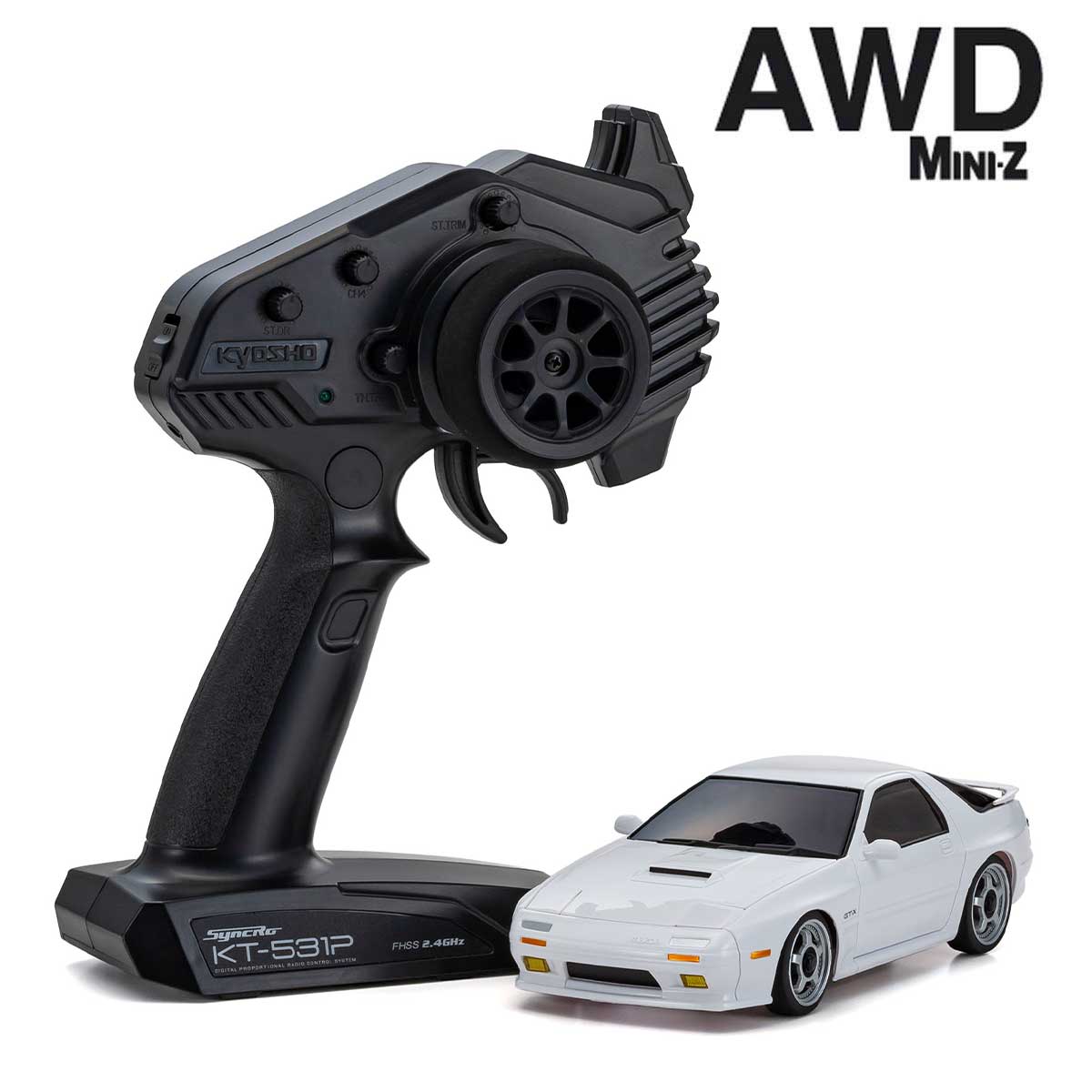 SJHOBBY｜32634W MINI-Z AWD MAZDA SAVANNA RX-7 FC3S White