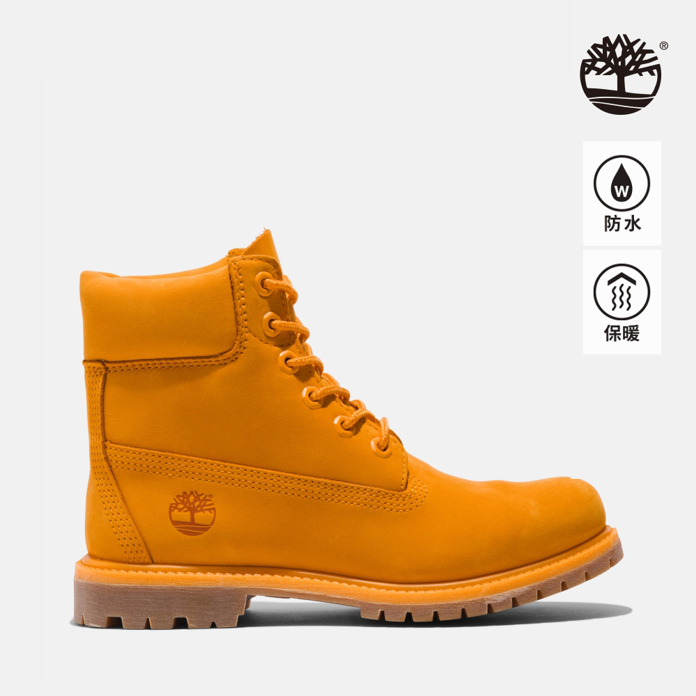 Timberland 女款朝陽黃磨砂革50週年特別款6吋防水靴|A4113804