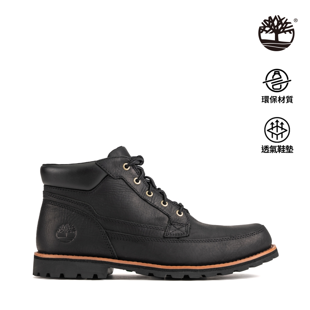 Timberland 男款黑色全粒面皮革中筒靴