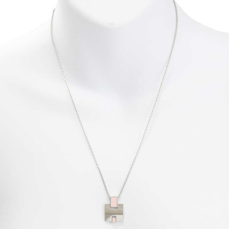 Hermes Eileen Pendant Necklace (Black/Rose Gold)