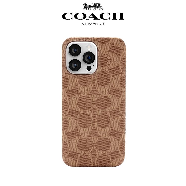 COACH】iPhone 15 Pro Max 精品手機殼卡其經典大C_廠商直送| 熱銷推薦