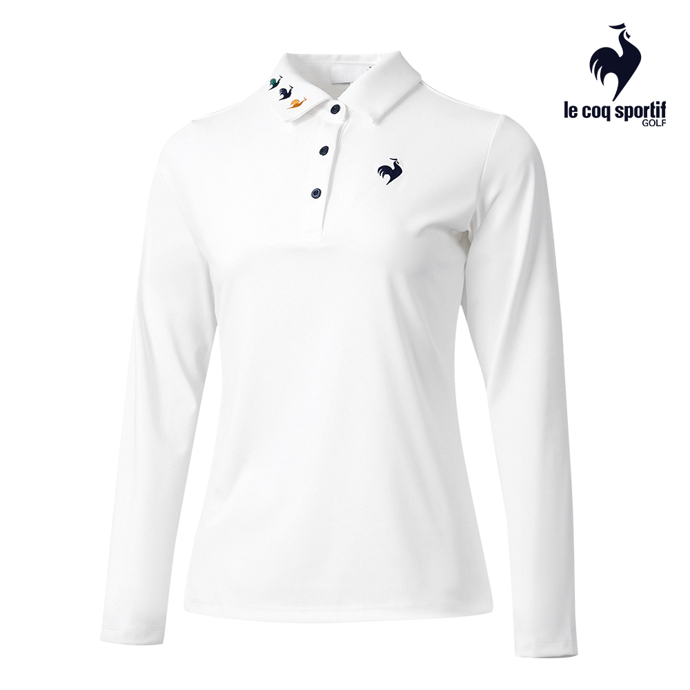 LE COQ SPORTIF GOLF公雞高爾夫】女款白色抗UV吸濕排汗立體印花