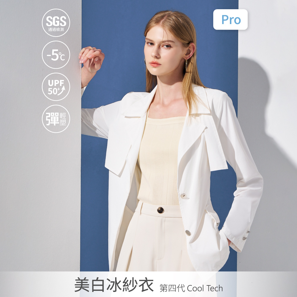 SO NICE【美白冰紗系列Pro】高效防曬涼感綁帶修身抗皺風衣外套 NT$1,780