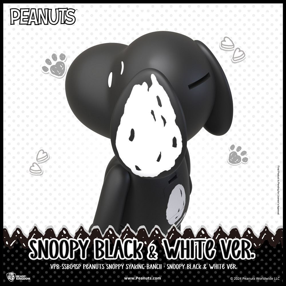 Final Product  Pending for Licensors Approval 2024 Peanuts Worldwide LLCSNOOPY BLACK   VPBSSB04SP PEANUTS SNOPPY SYAKING- SNOOPY BLACK &  BEASTKINGDOMwww.Peanuts.com