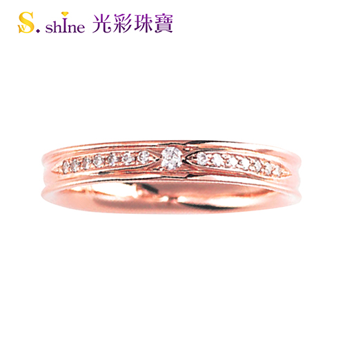 【光彩珠寶】婚戒 日本18K金結婚戒指 對戒 玫瑰珍愛