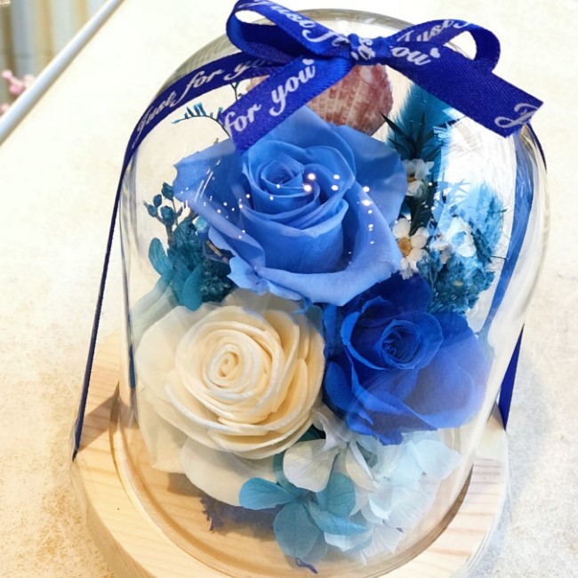 永生花水晶玻璃盅12x15 5cm 藍 Nana Magic 手作乾燥花推薦 Nana Magic 永生花水晶玻璃盅12x15 5cm 藍 Nana Magic 手作乾燥花推薦 Nana Magic