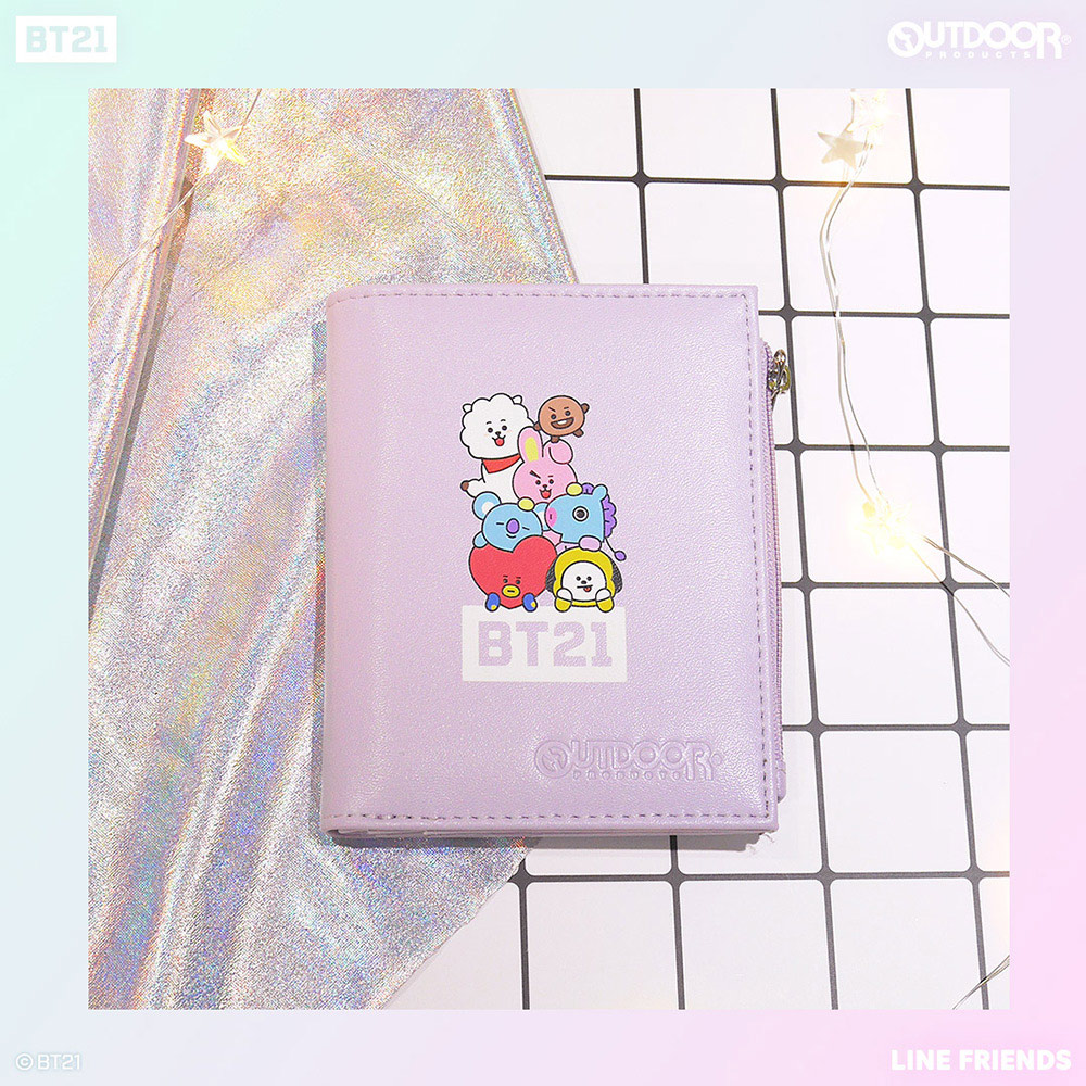 宇宙明星bt21 全員集合短夾 紫odbt19c02pl Bag To You百達遊