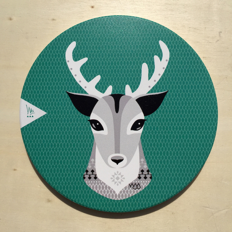 Q版白鹿陶瓷杯墊 Q版白鹿陶瓷杯墊