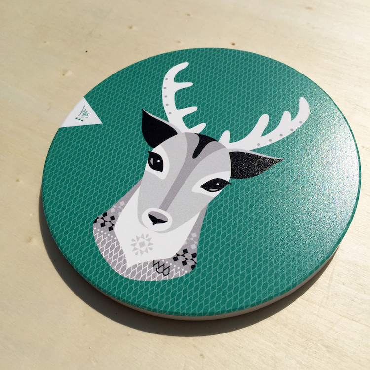 Q版白鹿陶瓷杯墊 Q版白鹿陶瓷杯墊