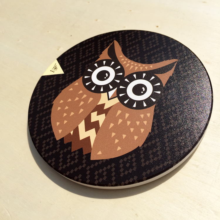 Q版貓頭鷹陶瓷杯墊 Q版貓頭鷹陶瓷杯墊