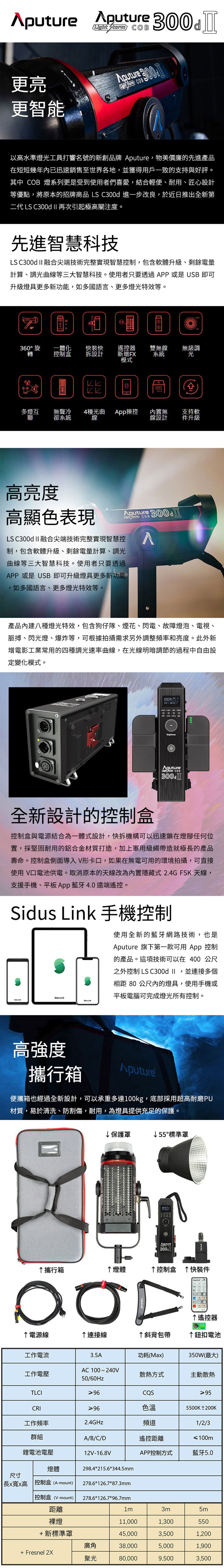 Aputure 愛圖仕LS C300D II 白光聚光燈LED 直播攝影持續燈(公司貨) 光