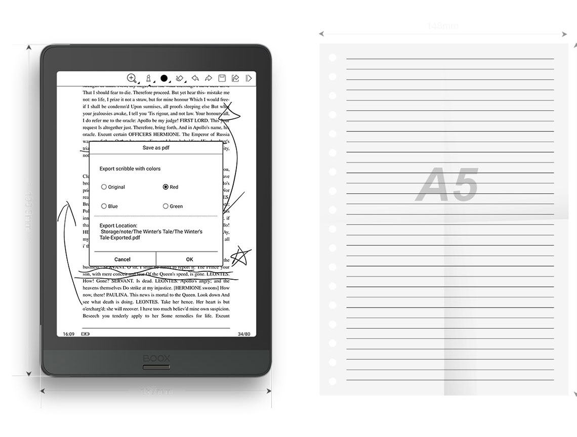 Ebook Reader Writer Boox Nova3 7,8 Color Lapiz 32gb Android