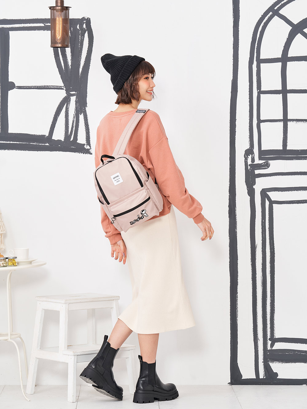 【OUTDOOR】SNOOPY聯名款Lady系列後背包-大-藕紫色 ODP20C01LR