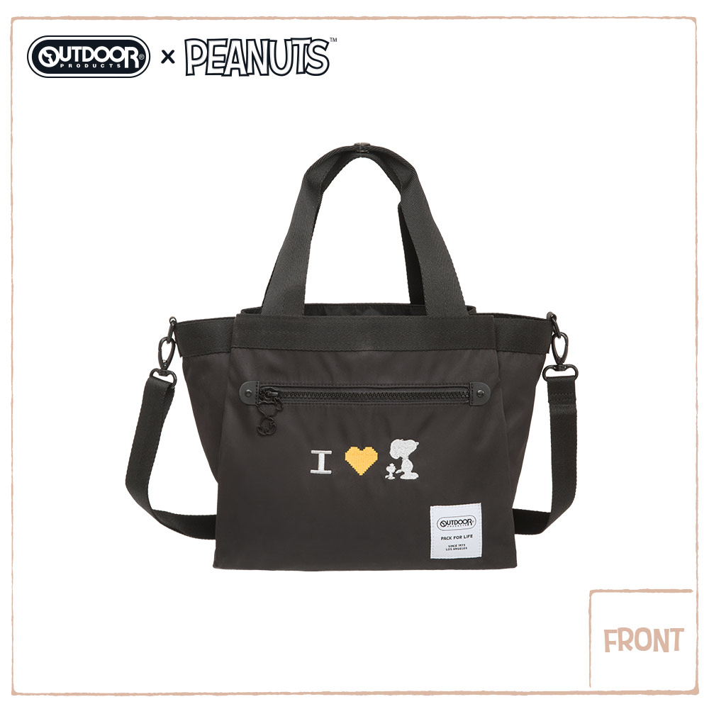 【OUTDOOR】SNOOPY聯名款Lady系列2WAY手提側背包-黑色 ODP20C03BK