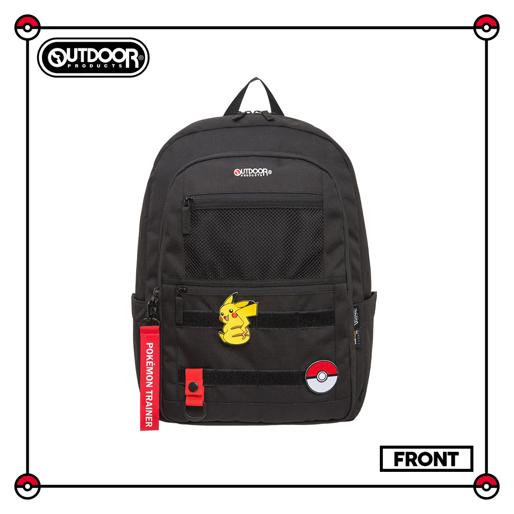 【OUTDOOR】寶可夢Pokemon-訓練家系列15.6吋筆電後背包-大-黑色 ODGO20C01BK