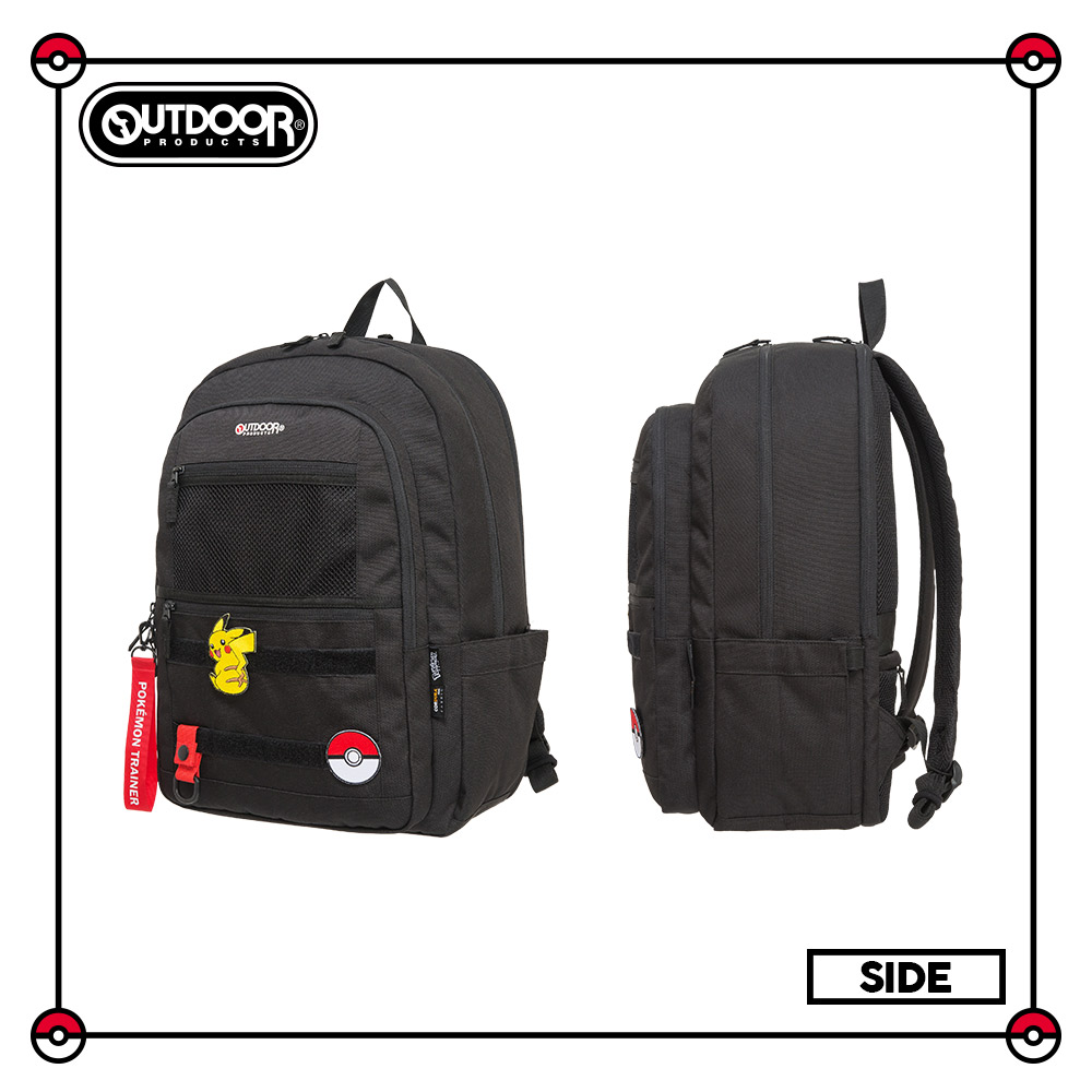 【OUTDOOR】寶可夢Pokemon-訓練家系列15.6吋筆電後背包-大-黑色 ODGO20C01BK