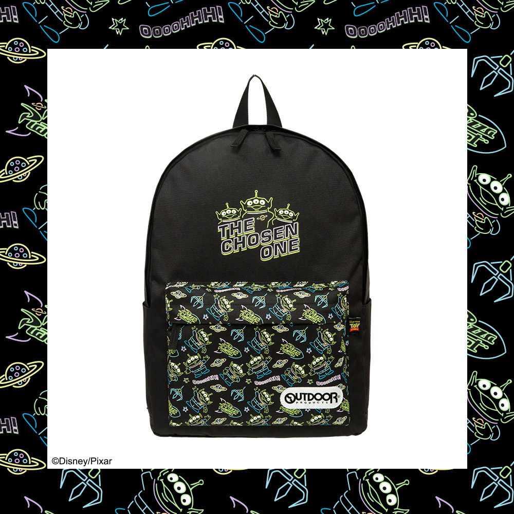 【OUTDOOR】DISNEY聯名款霓虹三眼怪系列後背包-黑色 ODDY21A01BK