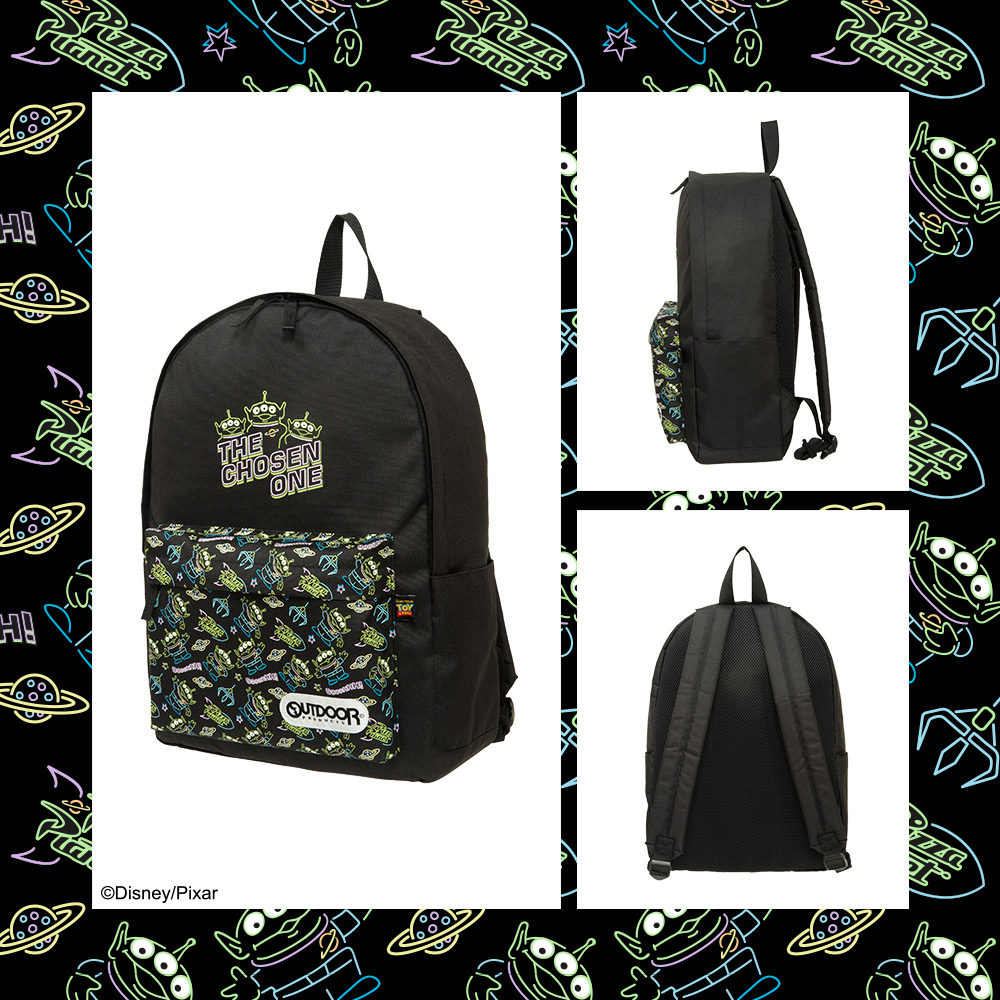 【OUTDOOR】DISNEY聯名款霓虹三眼怪系列後背包-黑色 ODDY21A01BK