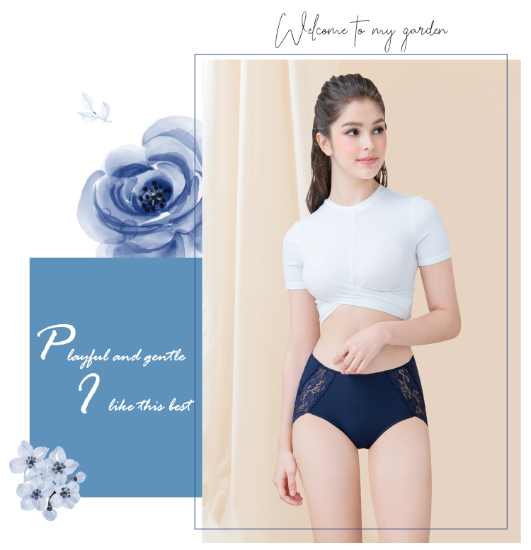 Kelani Clany blue time seamless lace mid-high waist L-2XL panties