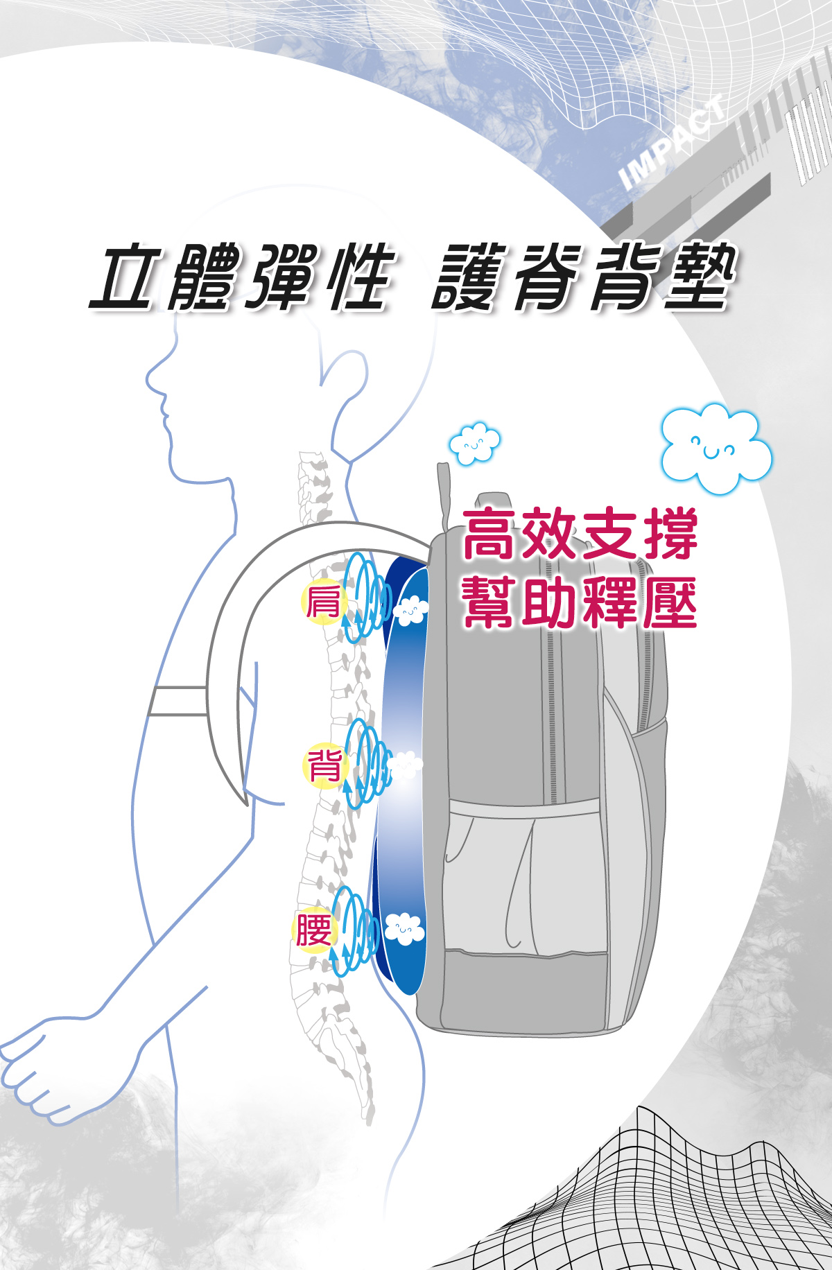 怡寶成長型護脊書包-大-黑色 IM00385BK 怡寶成長型護脊書包-大-黑色 IM00385BK