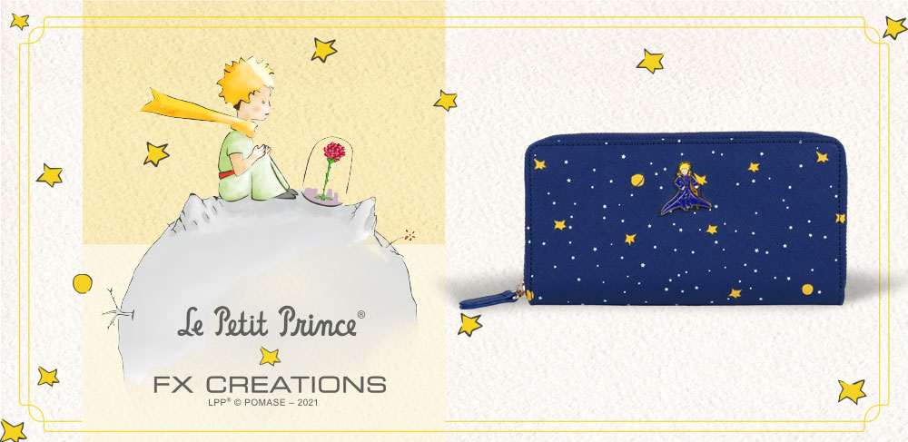 【小王子Le Petit Prince聯名款】閃耀星空系列 真皮拉鏈長夾-星空藍 LPPW76035-98