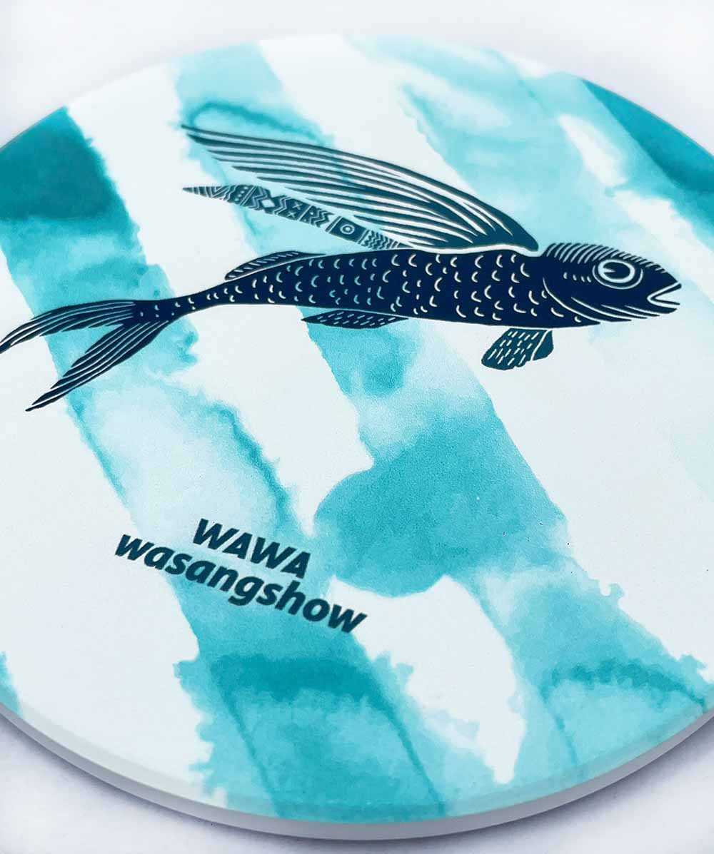 飛魚浪潮陶瓷杯墊 飛魚浪潮陶瓷杯墊