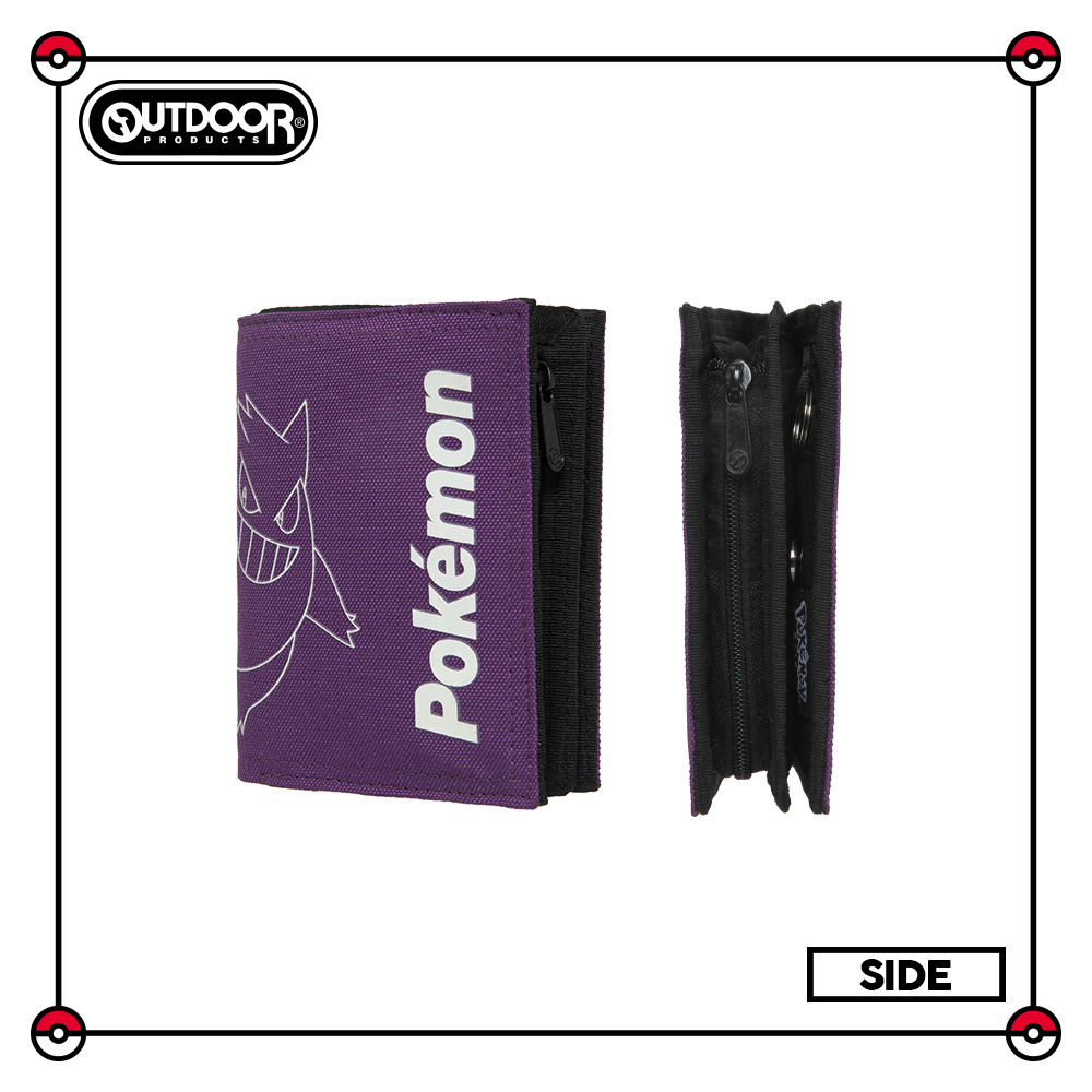 【OUTDOOR】寶可夢Pokemon-夜光耿鬼對折短夾-紫色 ODGO21A06PL