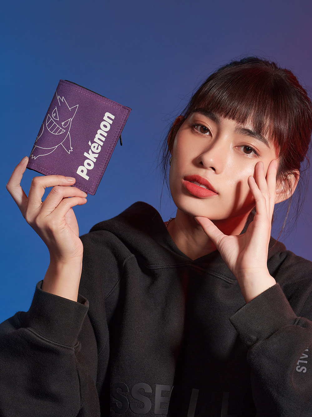 【OUTDOOR】寶可夢Pokemon-夜光耿鬼對折短夾-紫色 ODGO21A06PL