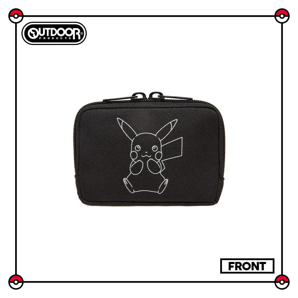 【OUTDOOR】寶可夢Pokemon-夜光皮卡丘零錢包-黑色 ODGO21A07BK