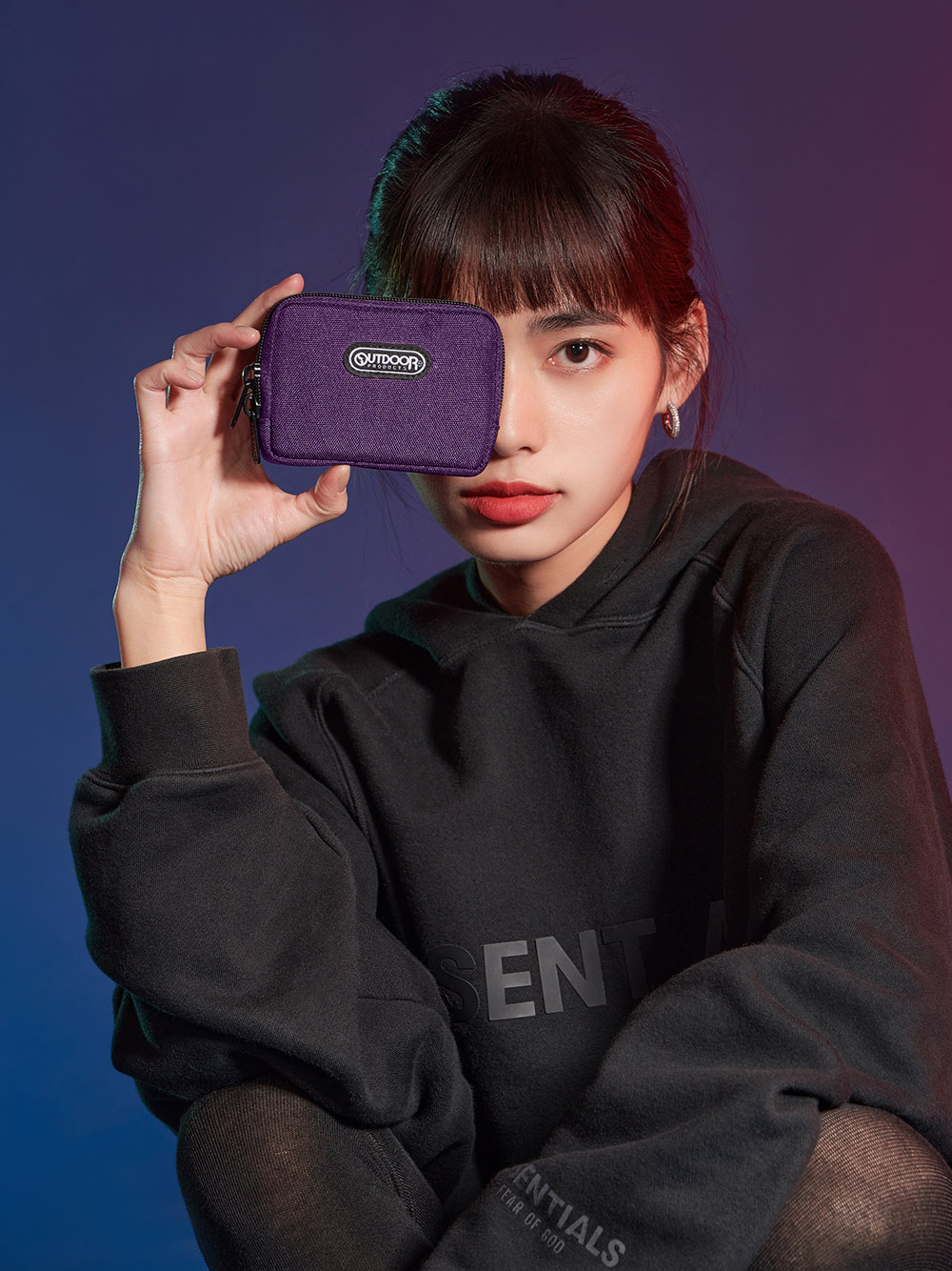 【OUTDOOR】寶可夢Pokemon-夜光耿鬼零錢包-紫色 ODGO21A07PL